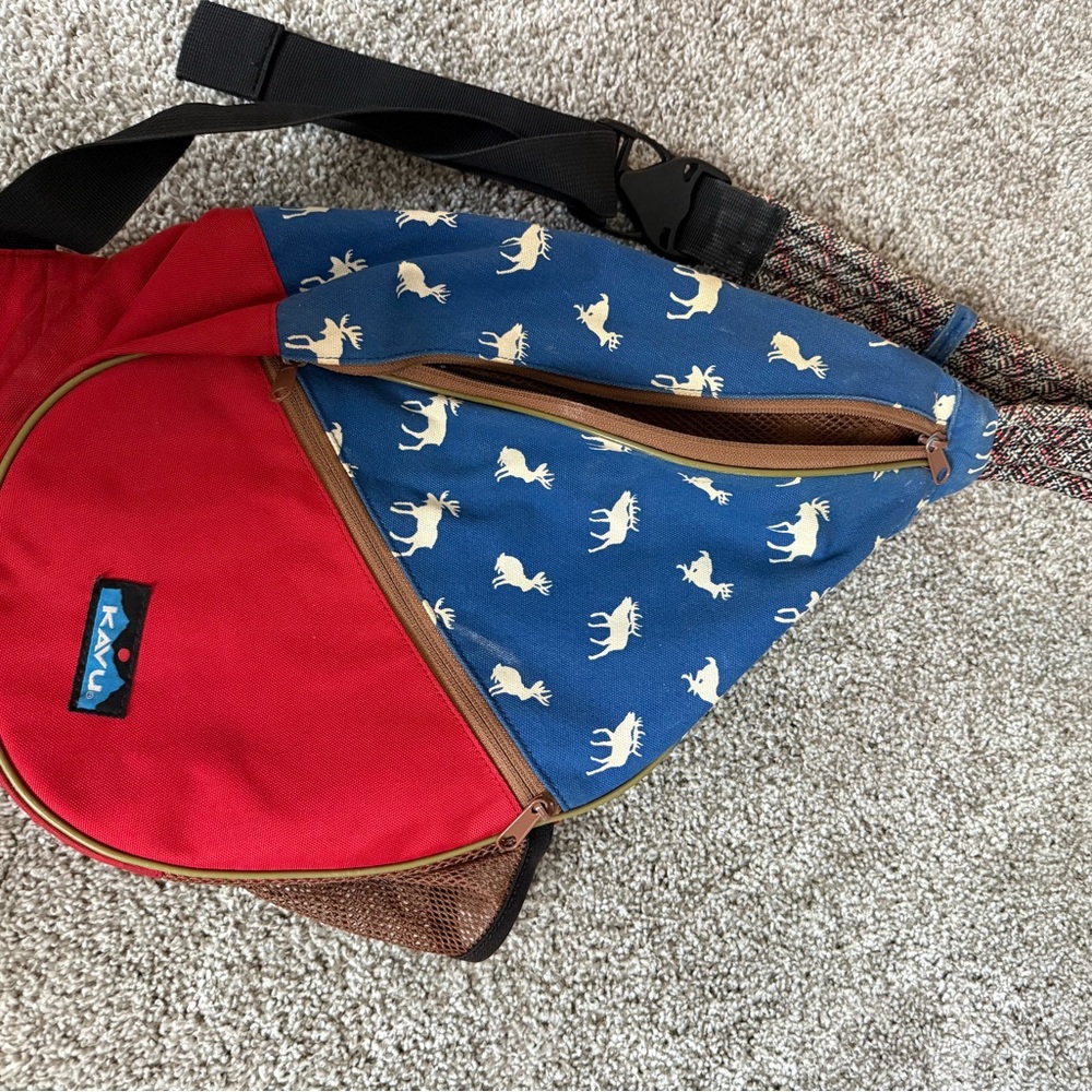 Kavu Red and Blue Crossbody Bag